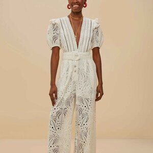 Off-White Palm Tree Eyelet Jumpsuit - Brand New With Tag